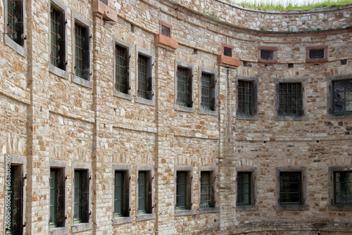 Stone wall of a castle from the historical Middle Ages