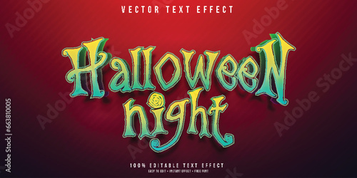 Halloween night 3d editable text effect