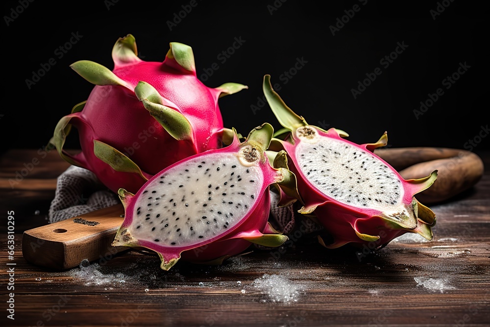 fresh dragon fruit and dragon fruit slices fresh dragon fruit and dragon fruit slices