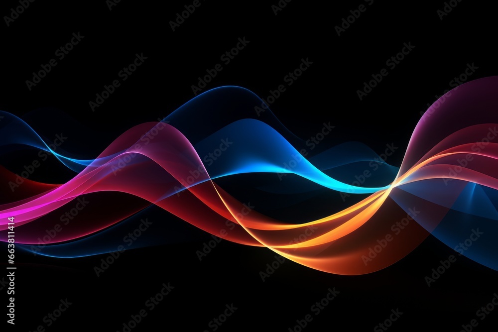 Colorful Lines on Black Background Colorful Lines on Black Background