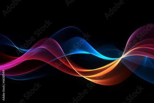 Colorful Lines on Black Background