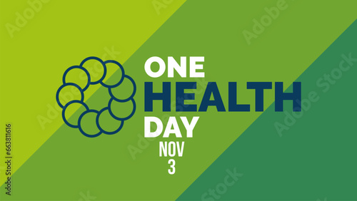 One Health Day. November 3. Template for banner, greeting card, poster background. Vector illustration