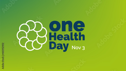 One Health Day. November 3. Template for banner, greeting card, poster background. Vector illustration