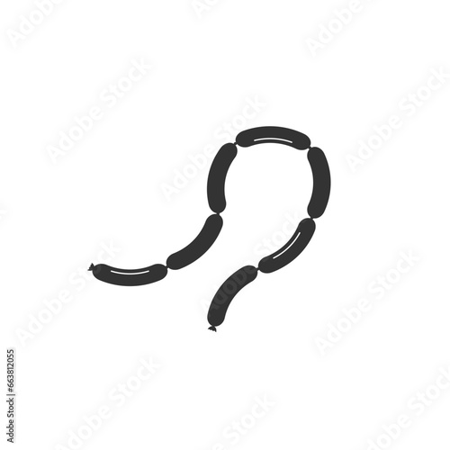 Sausage meat link or wiener dog flat vector icon