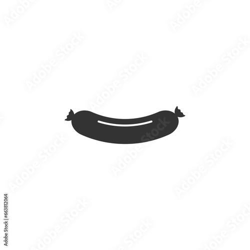 Sausage meat link or wiener dog flat vector icon