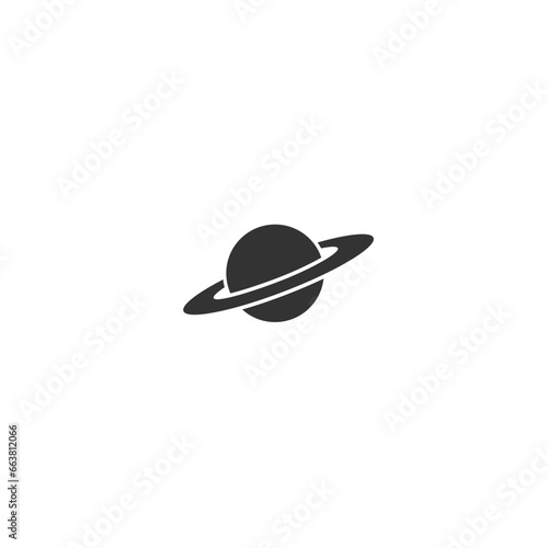 Saturn icon in flat style. Planet vector illustration on white isolated background. Galaxy space business concept