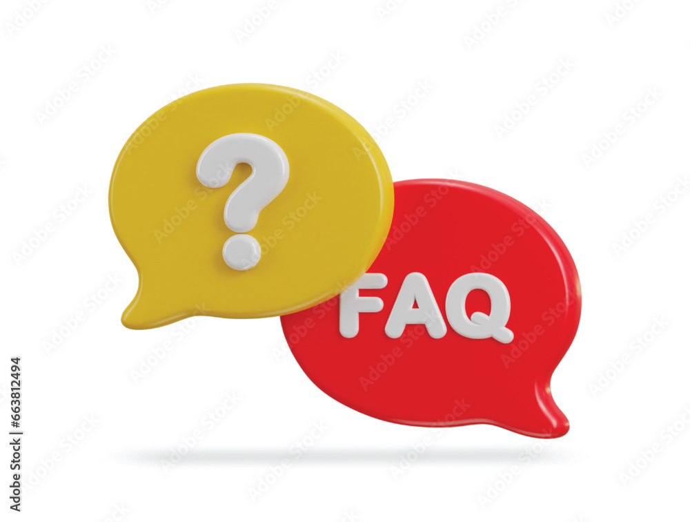 3d speech bubble with FAQ icon vector illustration 3d speech bubble with FAQ icon vector illustration