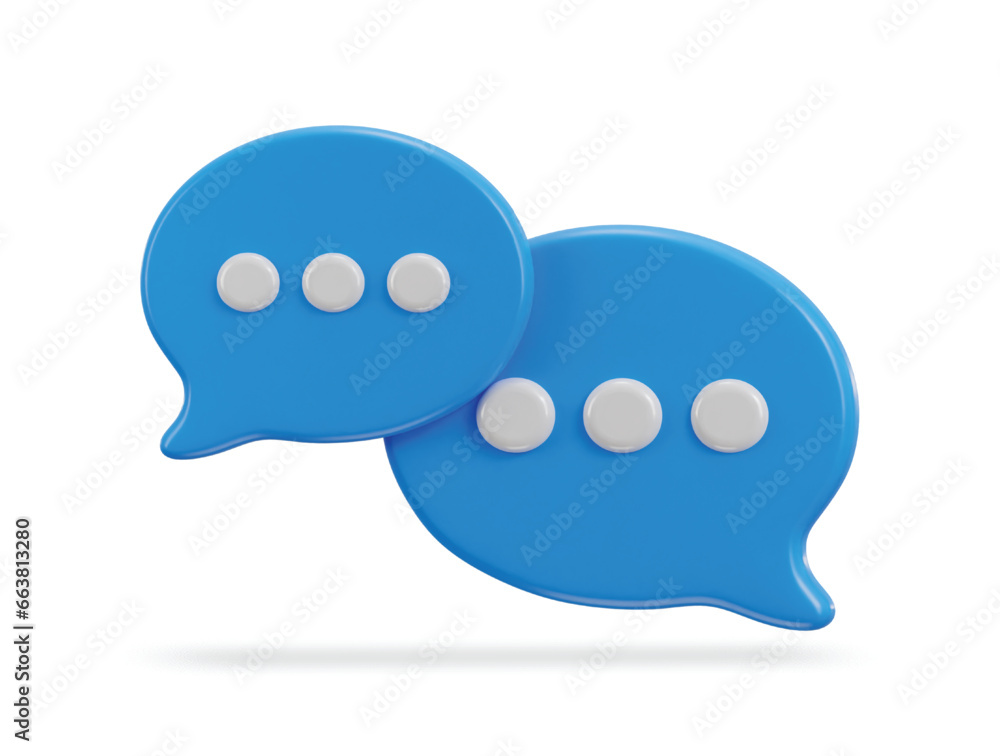 3d chatting speech bubbles icon illustration 3d chatting speech bubbles icon illustration