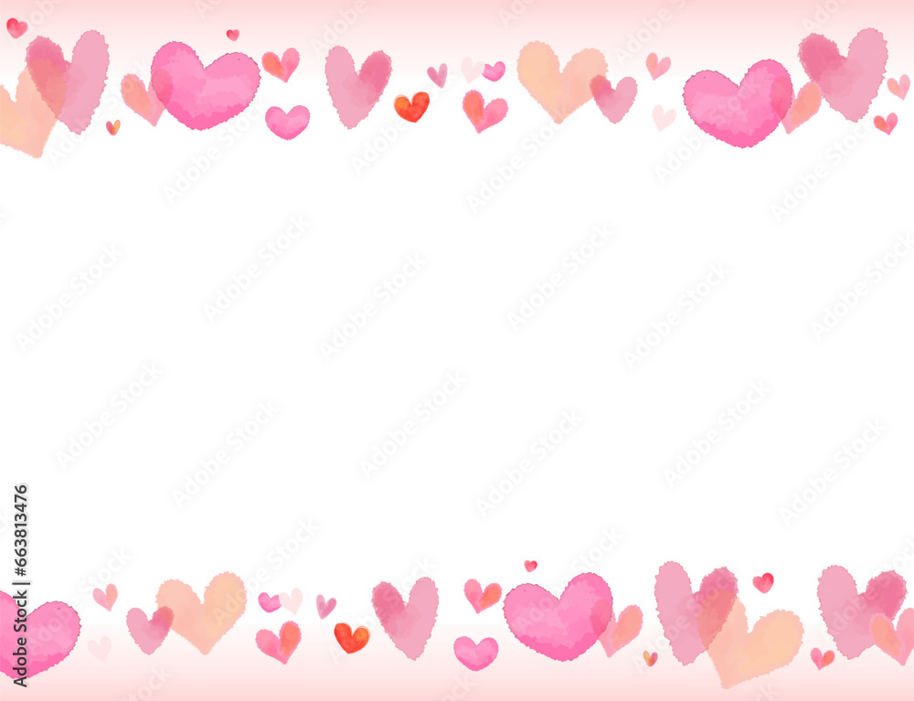Watercolor Hearts Background Material.