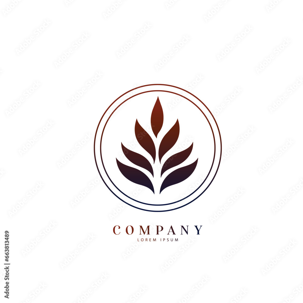 Leaf Icon logo design. Abstract business leaf logo design concept.