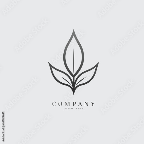 Leaf Icon logo design. Abstract business leaf logo design concept.