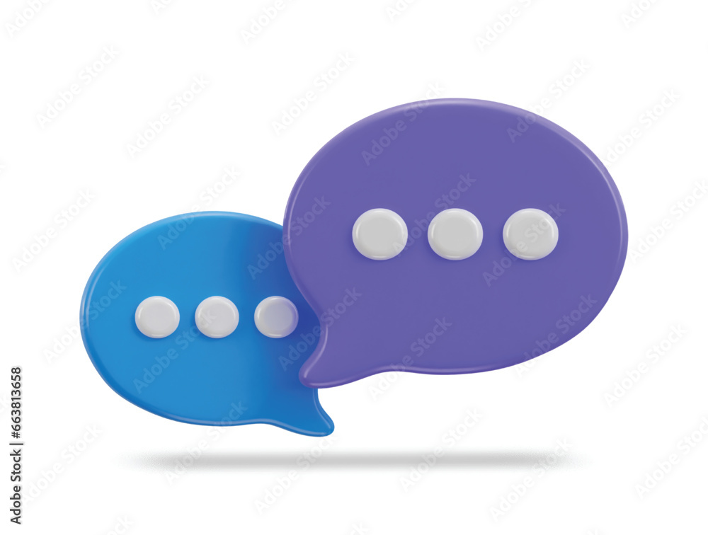 3d chatting speech bubbles icon illustration 3d chatting speech bubbles icon illustration