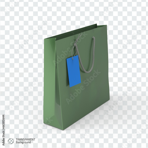 Isometric bag 3d isolated render