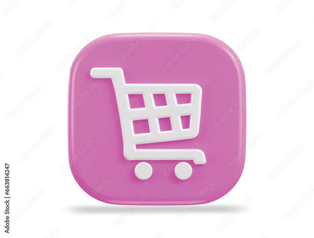 3d shopping cart icon vector illustration 3d shopping cart icon vector illustration