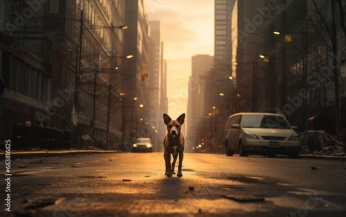 Photo of Dog on street city
