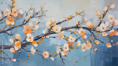 Floral art wall decor, canvas decor, paint on canvas, background © Jovana