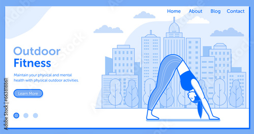 Outdoor Yoga and Fitness Classes Horizontal Banner