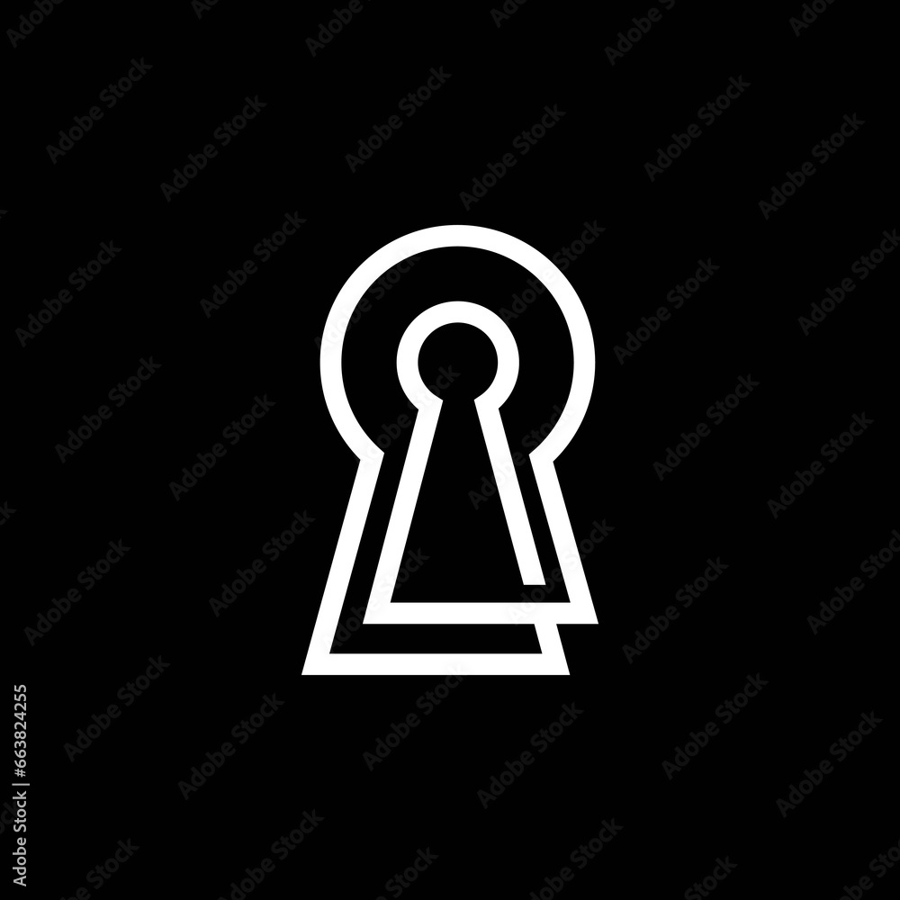 The logo is two keyholes. Outlined and elegant. The logo is two keyholes. Outlined and elegant.