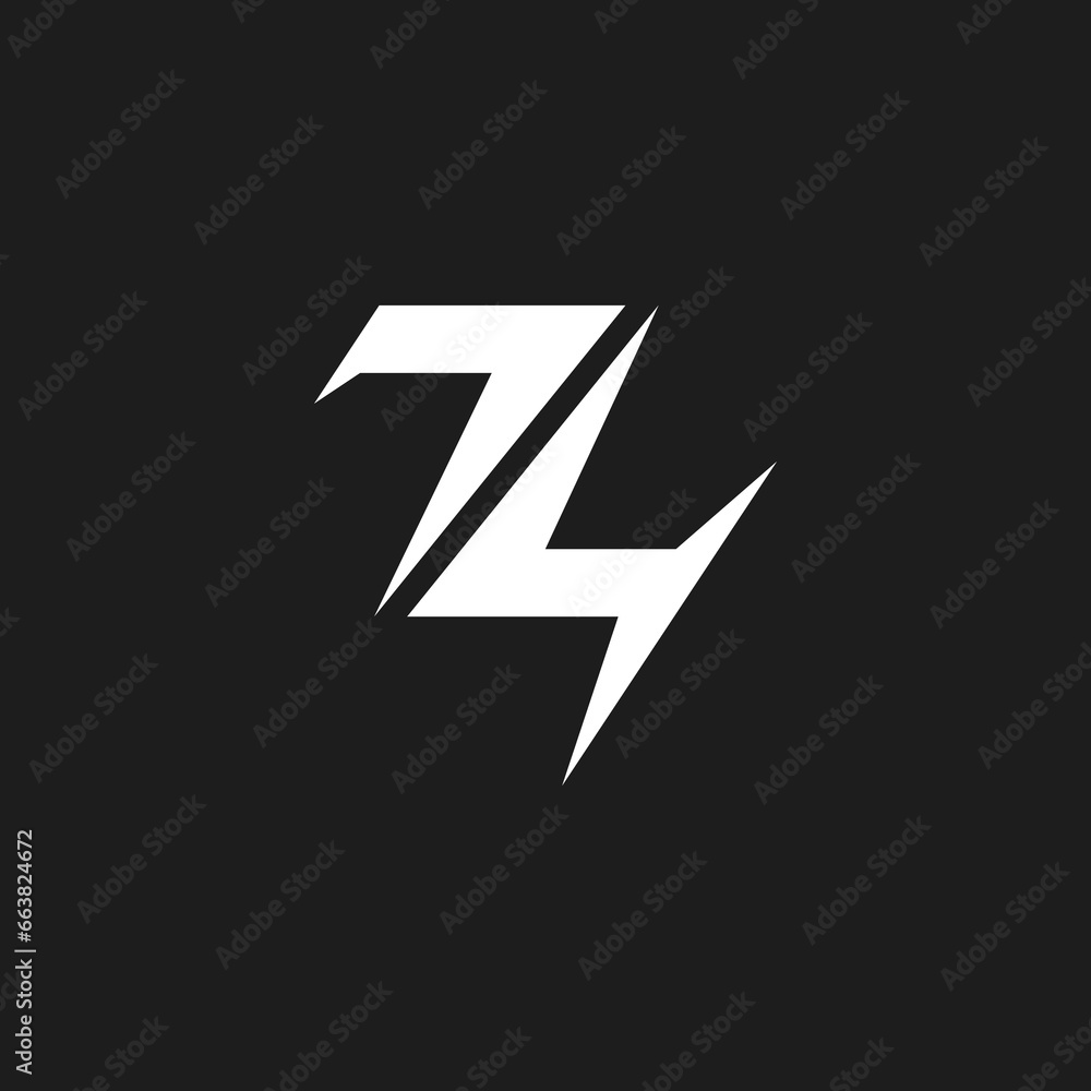 The monogram is the letter Z and number 4. Unique, outline and elegant. The monogram is the letter Z and number 4. Unique, outline and elegant.