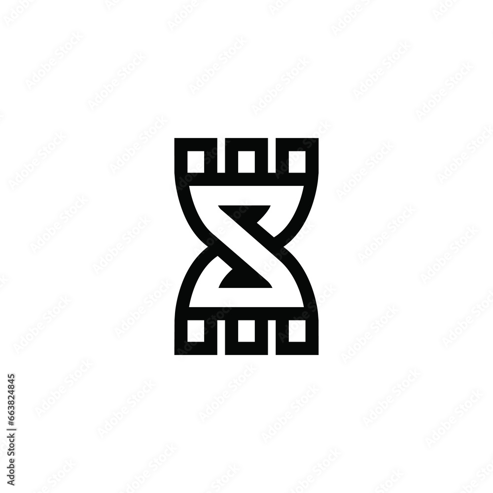 The monogram is the letter S and hourglass. Unique, outline and elegant. The monogram is the letter S and hourglass. Unique, outline and elegant.