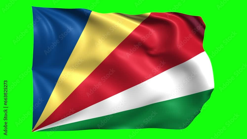 Seychelles animated flag on green screen Seychelles animated flag on green screen