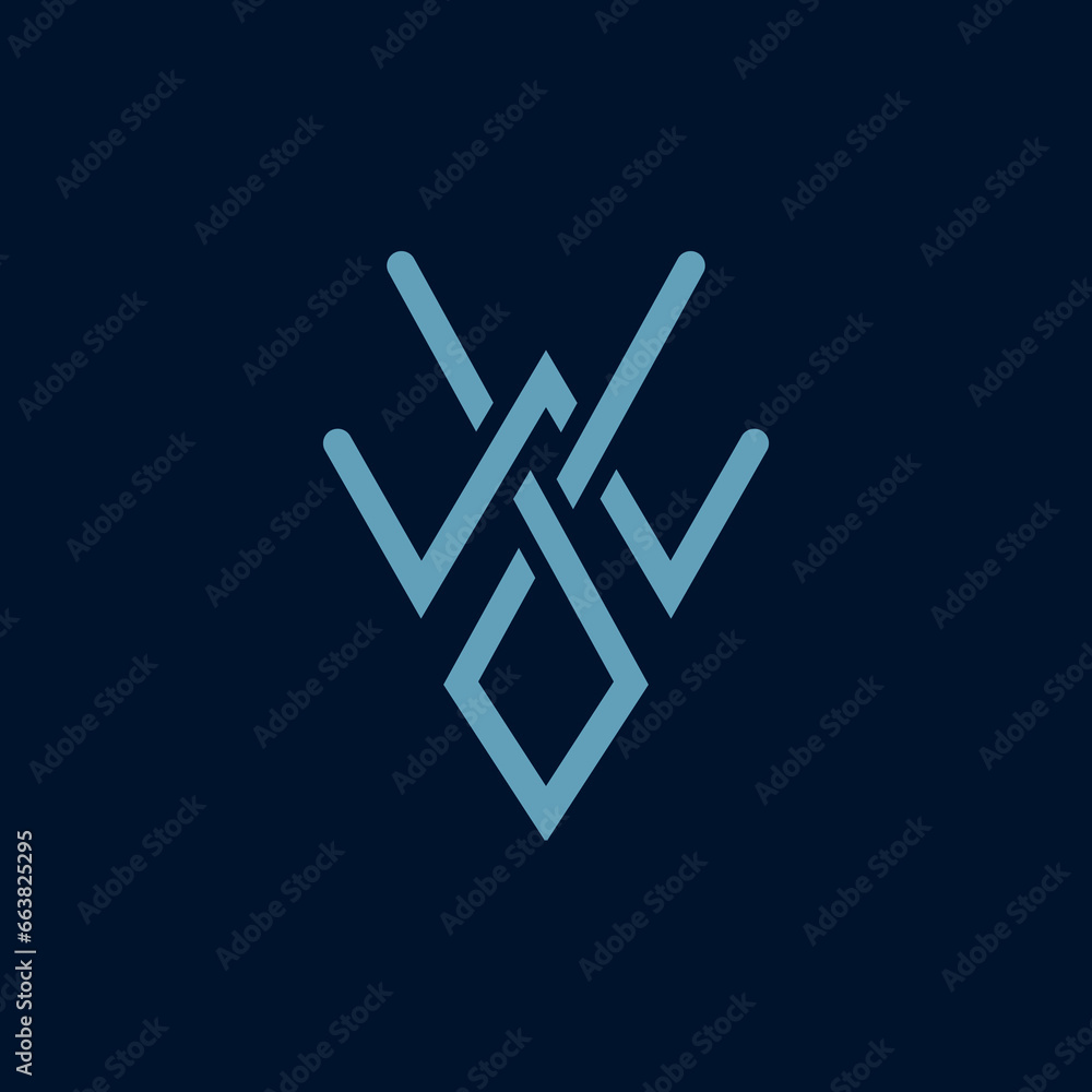 Naklejka premium the logo is monogram Letter W and Y. Spider and elegant.