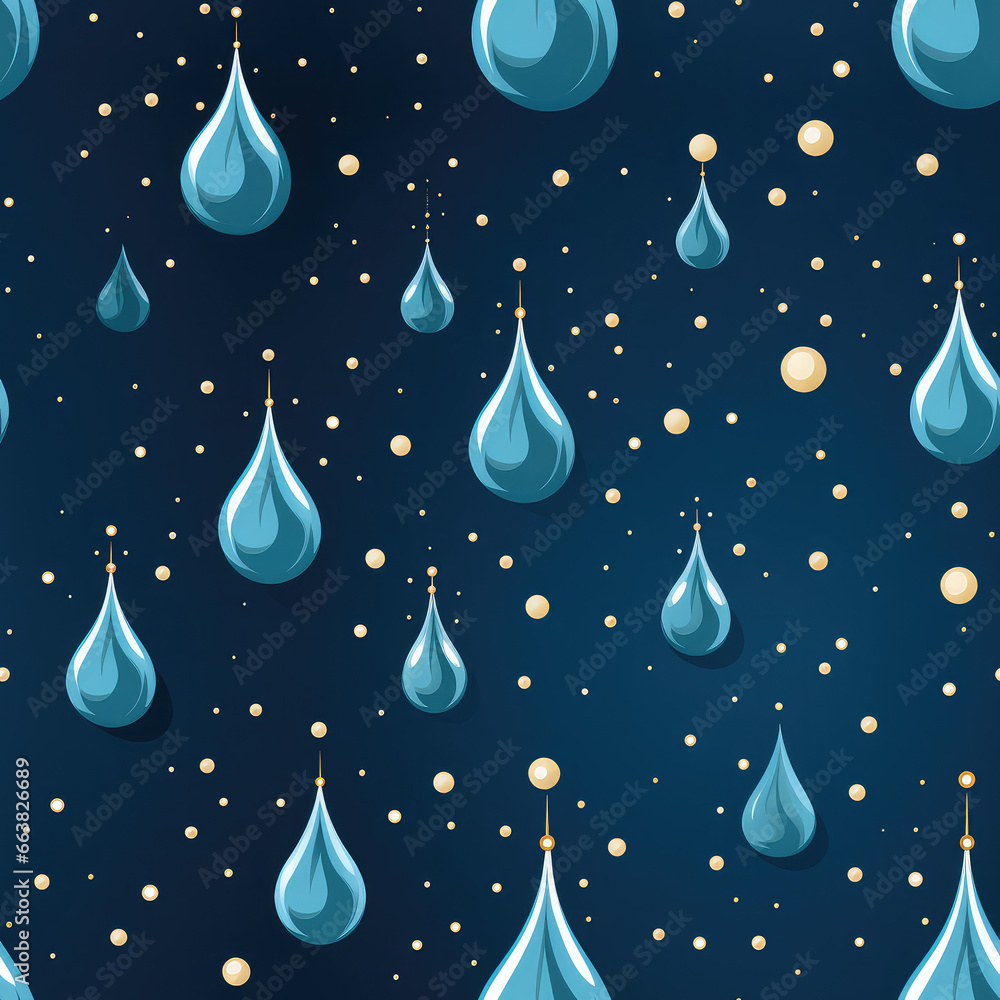 Water droplet liquid rain water drops wet blue repeat pattern cartoon Water droplet liquid rain water drops wet blue repeat pattern cartoon