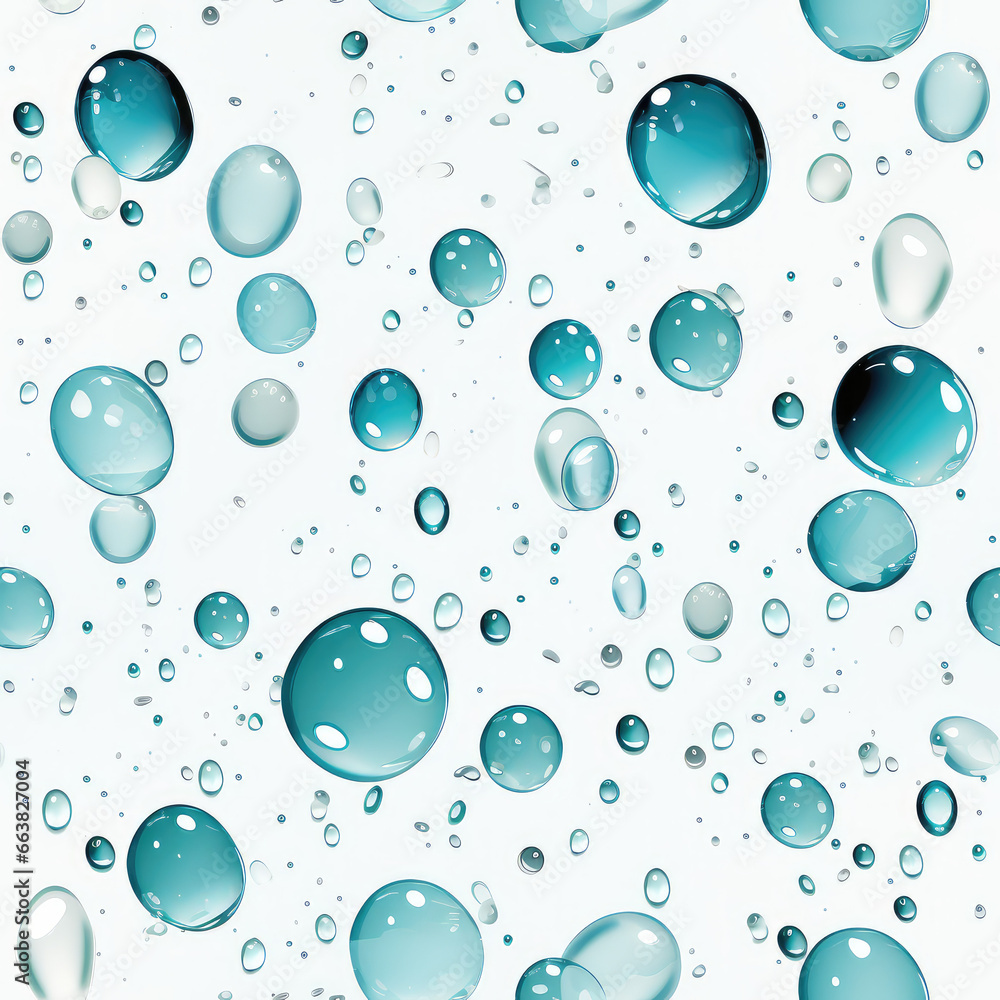 Obraz premium Water droplet liquid rain water drops wet blue repeat pattern cartoon