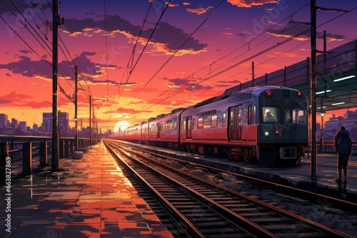 Lo-fi 90s Anime Train Station