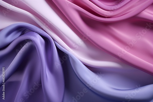 Smooth multicolored cloth wallpaper with wrinkles in purple and pink. Generative AI
