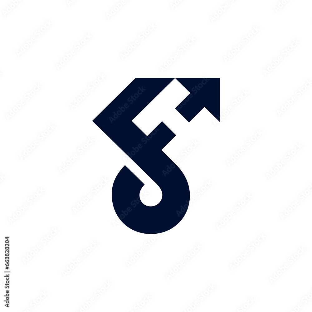 The monogram is the letter d, F and H. Arrow, unique and elegant. The monogram is the letter d, F and H. Arrow, unique and elegant.
