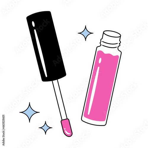 vector illustration of a lip gloss on white for banners, cards, flyers, social media wallpapers, etc.