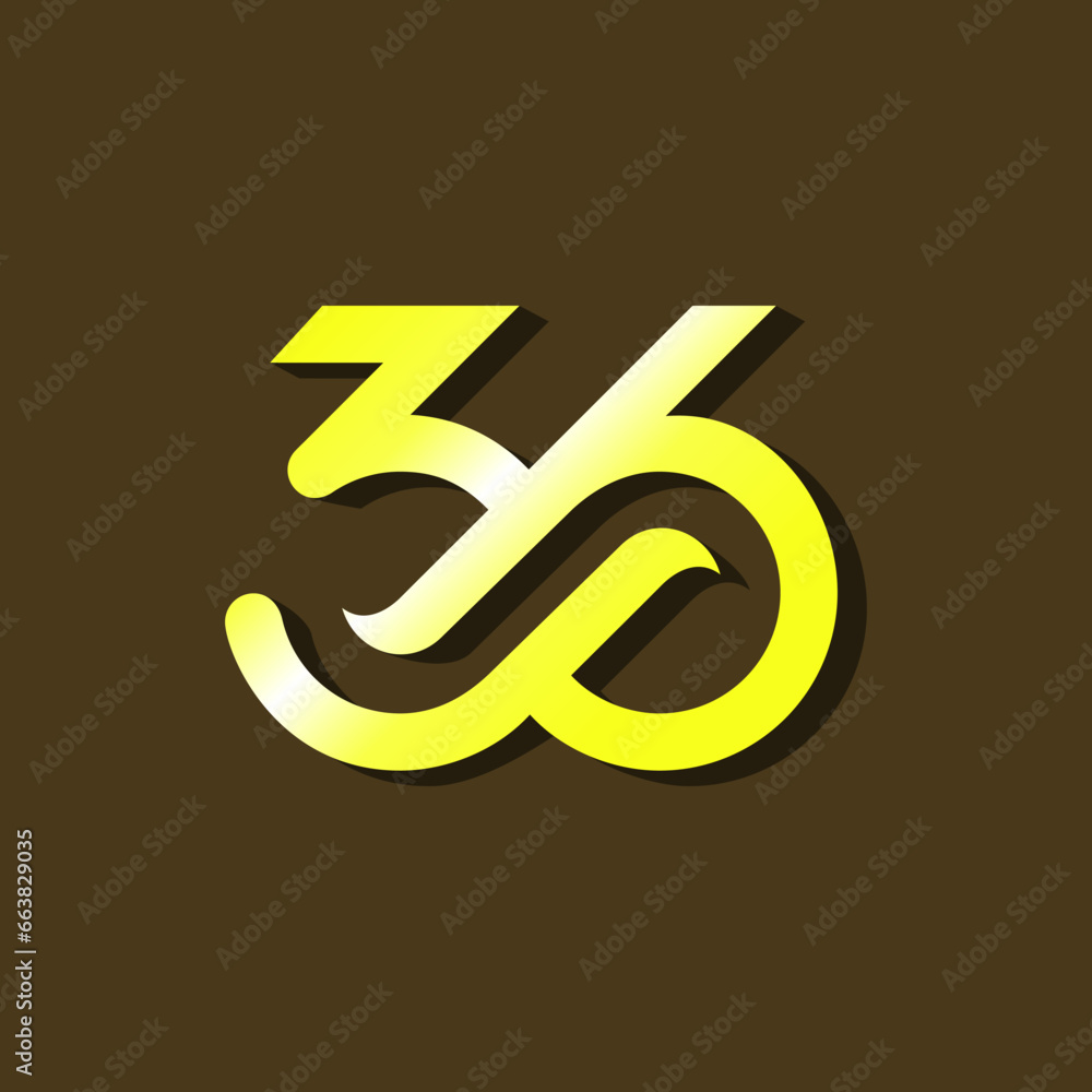 vector is monogram number 3 and 6. Infinity, elegant and unique. vector is monogram number 3 and 6. Infinity, elegant and unique.