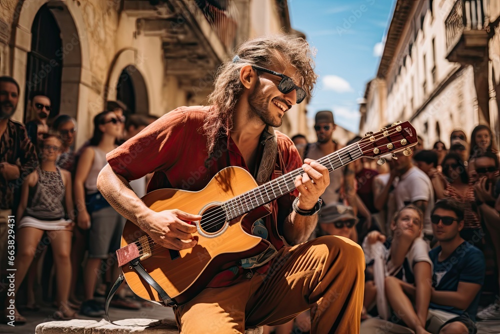 Street Performer's Guitar Play