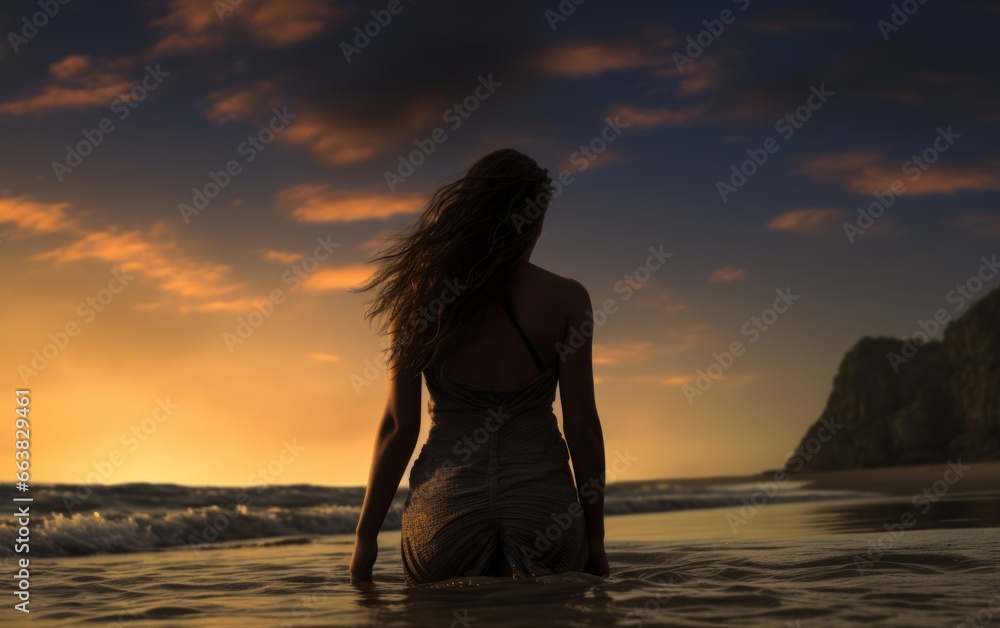 photo of a woman on the beach