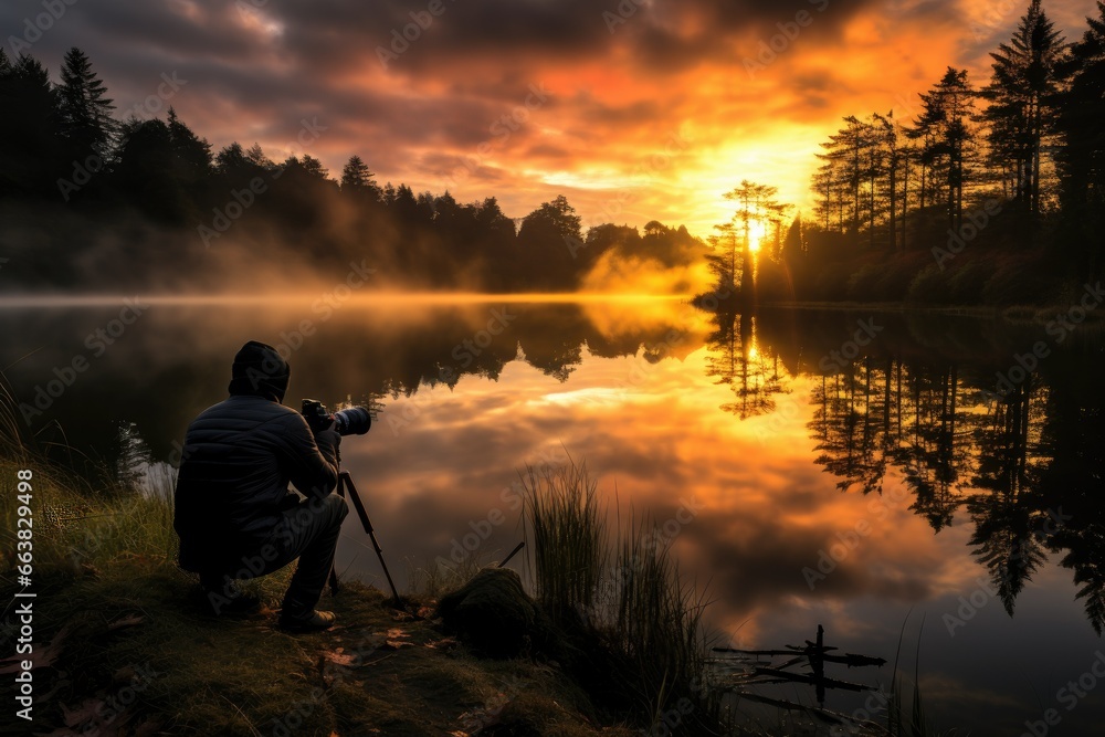 Capturing Sunrise on Lake