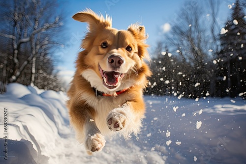 Dog Catching Snowball © dasom