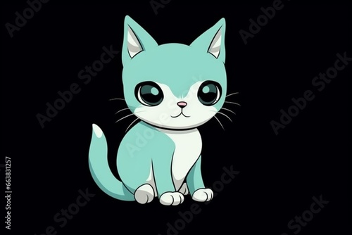 Adorable animated feline with transparent background in cute design elements. Perfect for web design, digital art, and overlays. Generative AI
