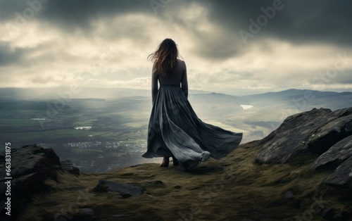 photo of a woman on hill