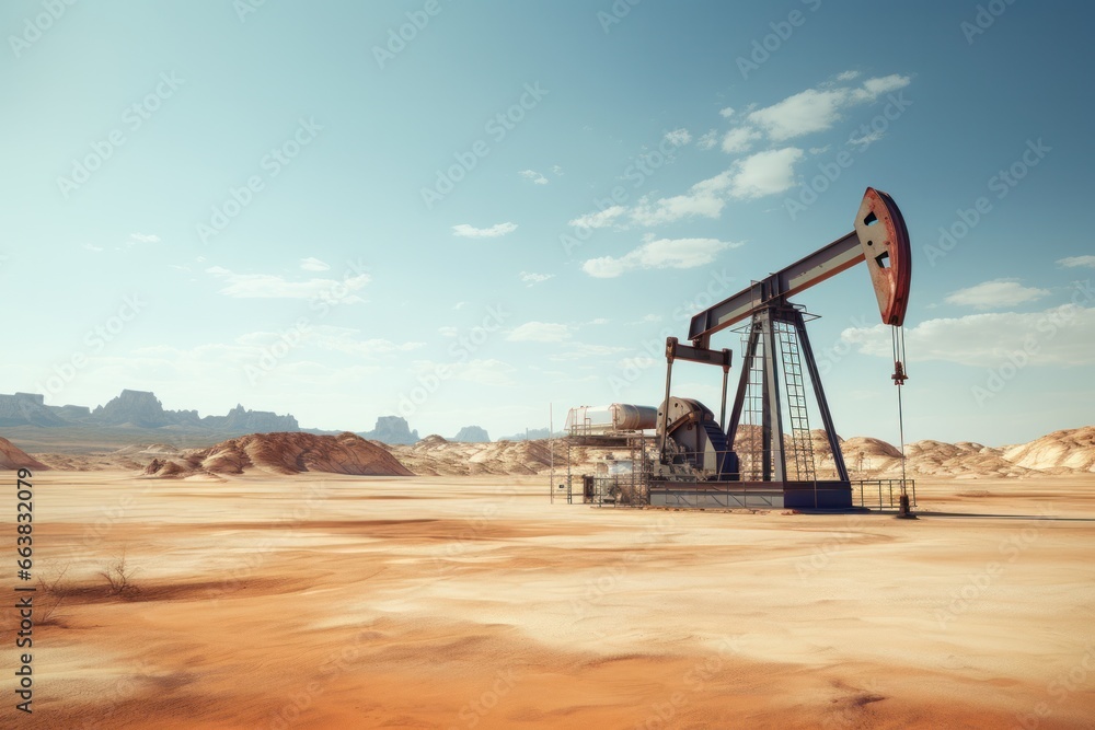 oil rigs oil pump energy industrial machine for petroleum in the middle of the desert on the blue sky background. oil rigs oil pump energy industrial machine for petroleum in the middle of the desert on the blue sky background.