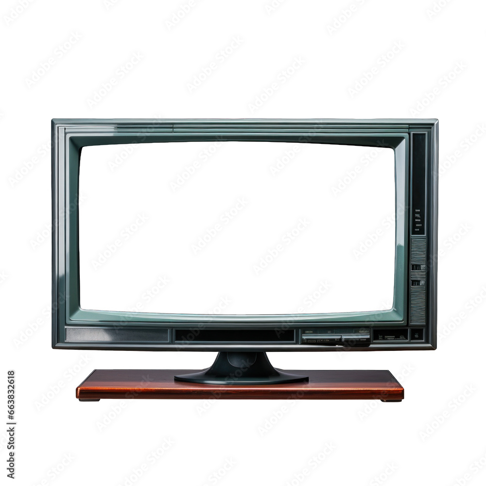vieux récepteur TV des années 90 découpé sur fond transparent vieux récepteur TV des années 90 découpé sur fond transparent