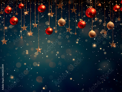 2D background with Jingle Bells and Christmas Balls hanging in the top of hte image