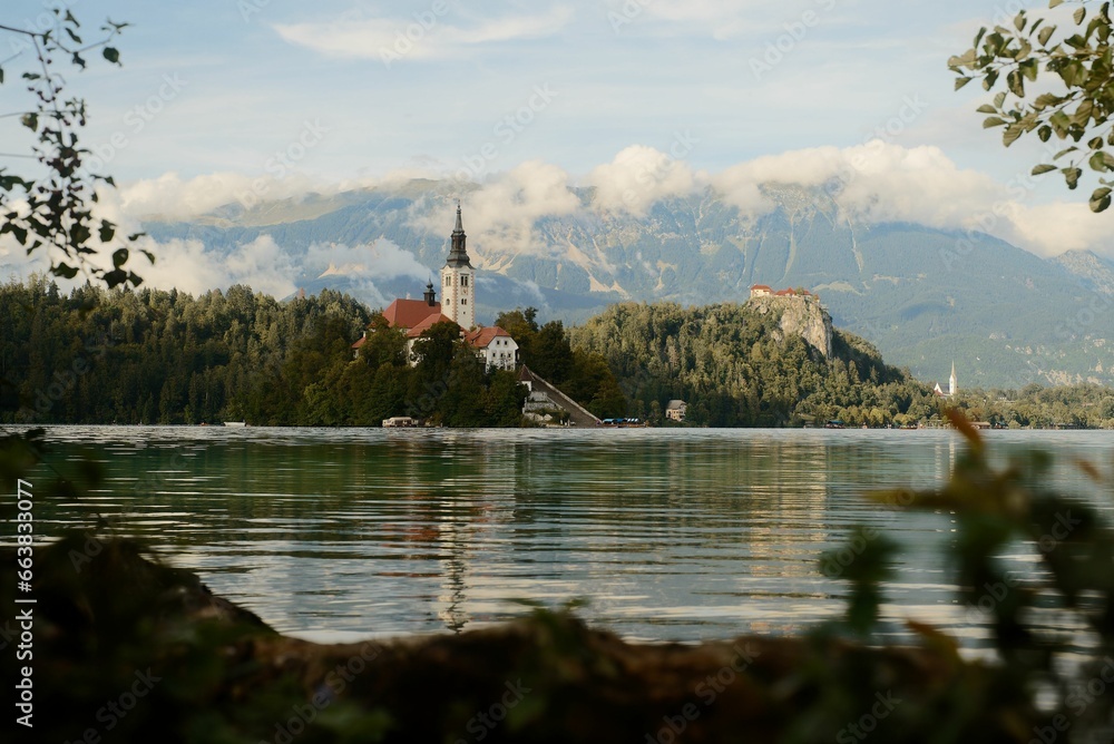 Church of the Assumption of the Virgin Mary on the island of Blejski in Lake Bled.