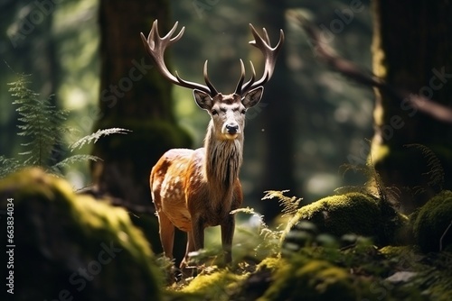 Wallpaper Mural Wildlife Beauty: Majestic Deer in the Forest - High Quality Photo Torontodigital.ca