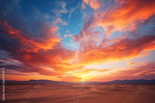 Scenic Desert Sunset with Cloudy Sky - High Quality Phot © pierre