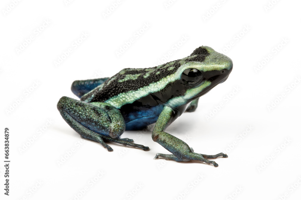 Fototapeta premium Pleasing poison frog // Blauer Sisa-Blattsteiger (Ameerega bassleri) - Peru