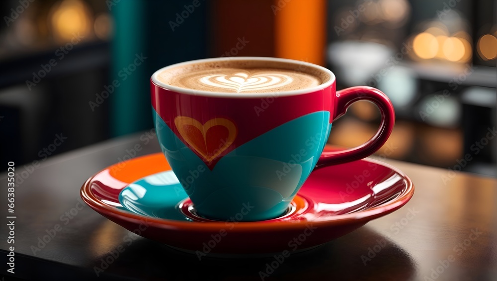 A sleek modern coffee cup with a vibrant pop