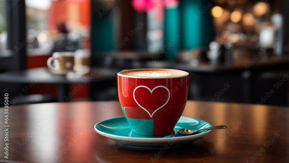 A sleek modern coffee cup with a vibrant pop A sleek modern coffee cup with a vibrant pop
