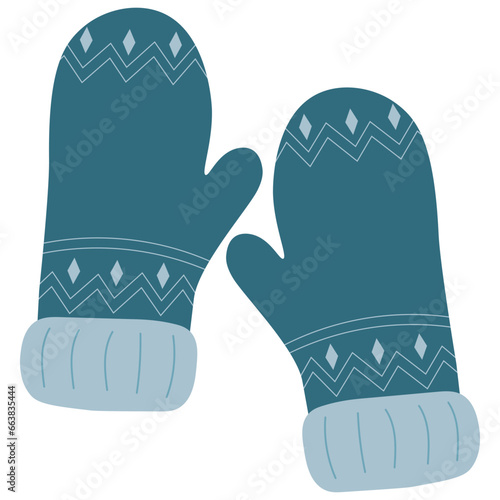 Set of winter elements, mittens