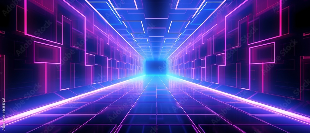 Neon Lights in Cyberspace: Futuristic Technology Background Neon Lights in Cyberspace: Futuristic Technology Background